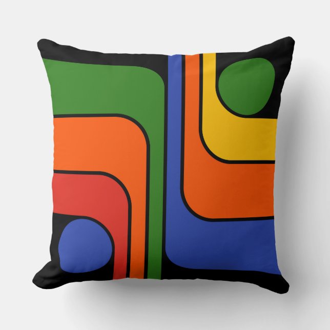 Mittelalterliches, modernes geometrisches Planschk Kissen (Vorderseite)