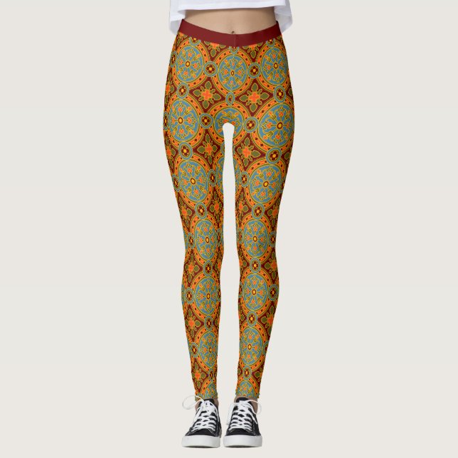 Mittelalterliches Muster Leggings (Vorderseite)