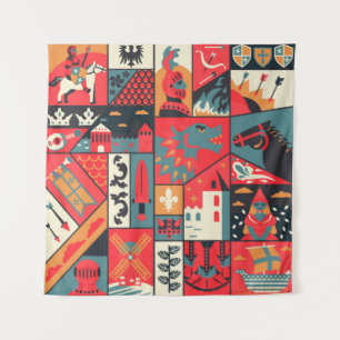 Mittelalterliches Muster nahtlos. Dekortextur Wandteppich