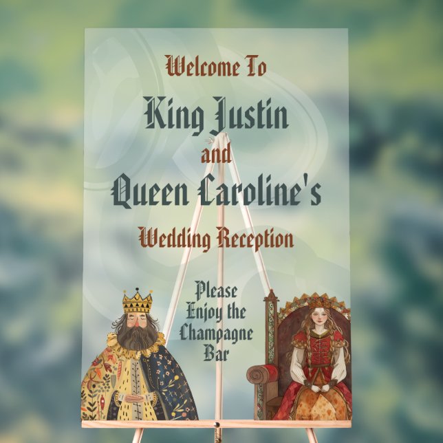 Mittelalterliches Renaissance-Königliches Hochzeit Acrylschild (Neutral)