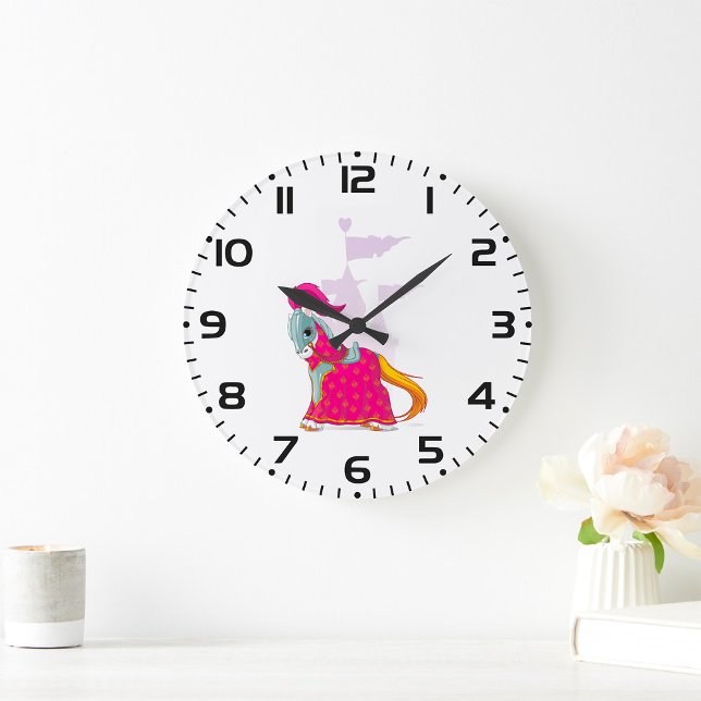 Mittelalterliches Ritterpferd in Armor Fantasie Große Wanduhr (Von Creator hochgeladen)