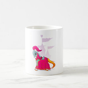Mittelalterliches Ritterpferd in Fantasy-Rüstung Kaffeetasse