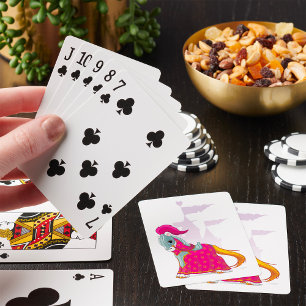Mittelalterliches Ritterpferd in Fantasy-Rüstung Spielkarten