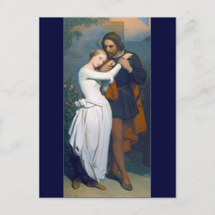 Mittelalterliches romanisches Paar Postkarte