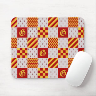 Mittelalterliches Rot Gelbes Magisches Heraldik Mu Mousepad