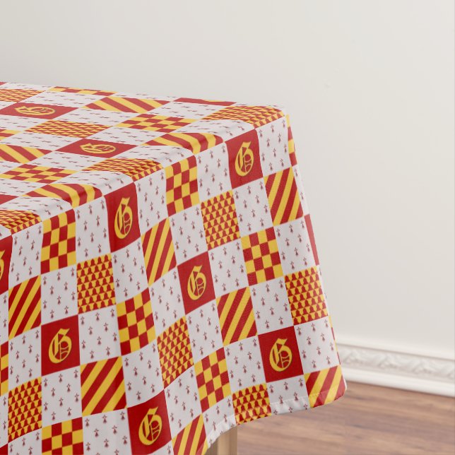 Mittelalterliches Rotgelbvair Ermine Heraldisches  Tischdecke (Beispiel)