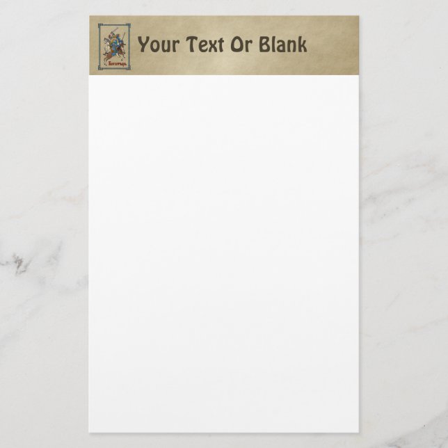 Mittelalterliches Russisches Bogatyr Briefpapier (Vorderseite)