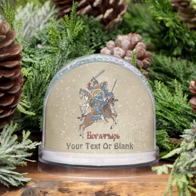 Mittelalterliches Russisches Bogatyr Schneekugeln (Winter)