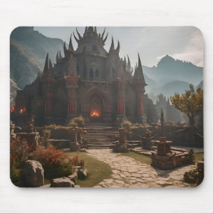 Mittelalterliches Schloss Bergsee-Zauber Mousepad