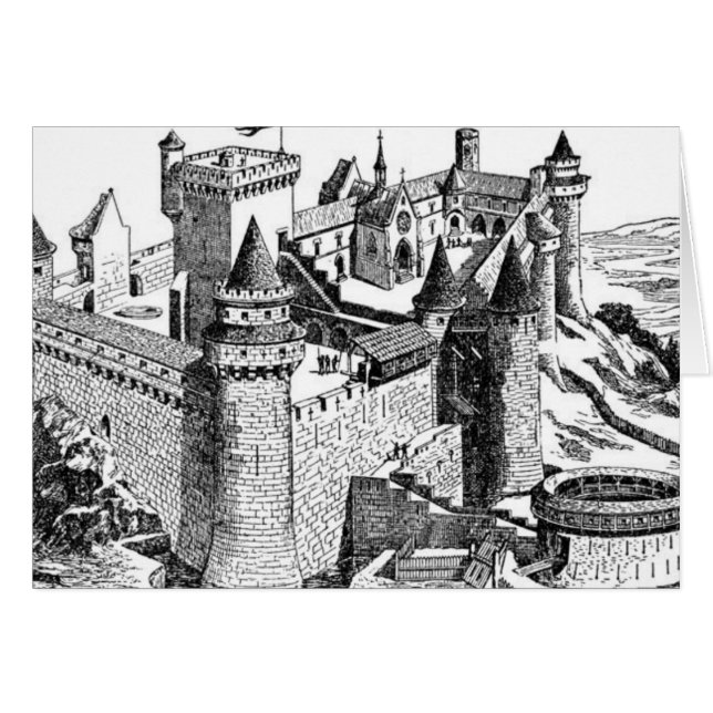 Mittelalterliches Schloss Gruß/Karte (Vorderseite (Horizontal))