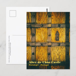 Mittelalterliches Schlosstor nah-up Postkarte