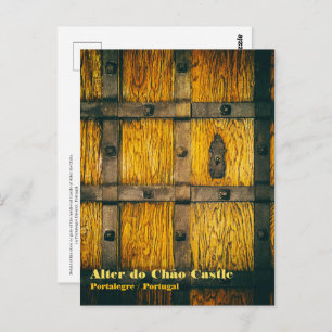 Mittelalterliches Schlosstor nah-up Postkarte