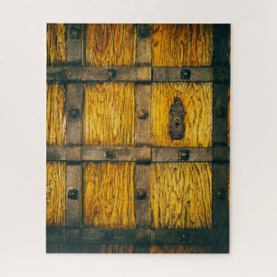 Mittelalterliches Schlosstor nah-up. Puzzle