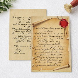 Mittelalterliches Scroll Wax Siegel Hochzeit Danke