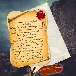 Mittelalterliches Scroll Wax Siegel Hochzeit Danke