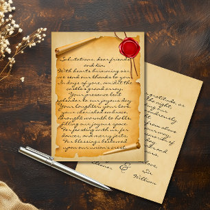 Mittelalterliches Scroll Wax Siegel Hochzeit Danke