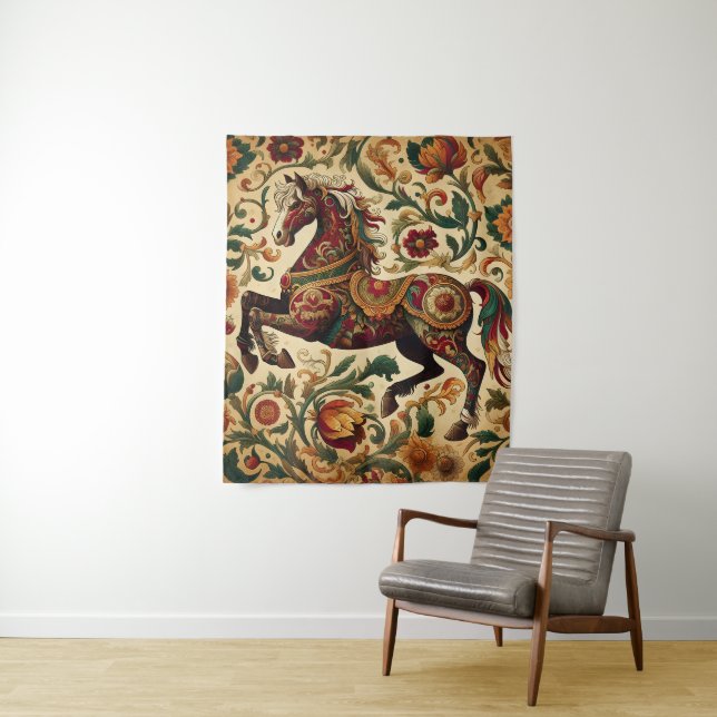 Mittelalterliches Tapestry-Pferd Wandteppich (Beispiel)
