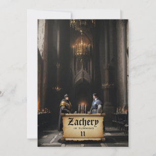 *~* Mittelalterliches Thema AP88 2 KNIGHTS Geburts Einladung