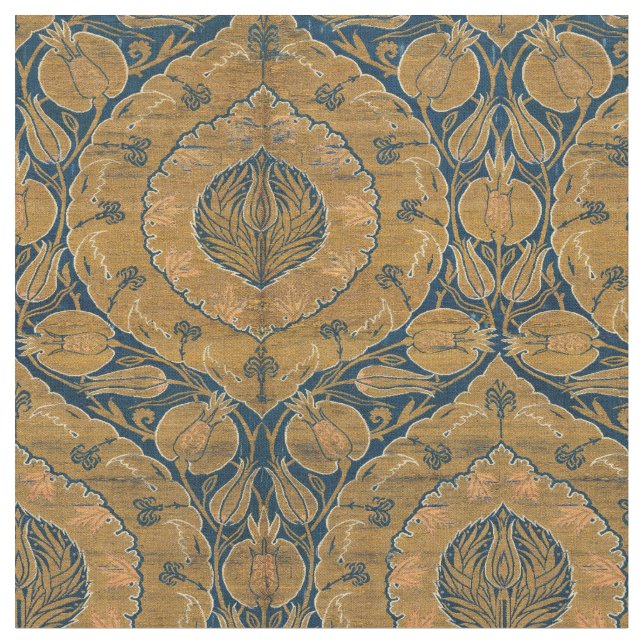 Mittelalterliches Tulip Palmette Muster Stoff (Nahaufnahme)