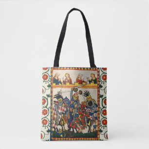 MITTELALTERLICHES TURNIER, KÄMPFENDE RITTER, MAID