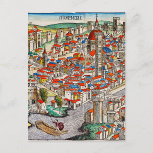 Mittelalterliches Wahrzeichen von Florenz in Itali Postkarte