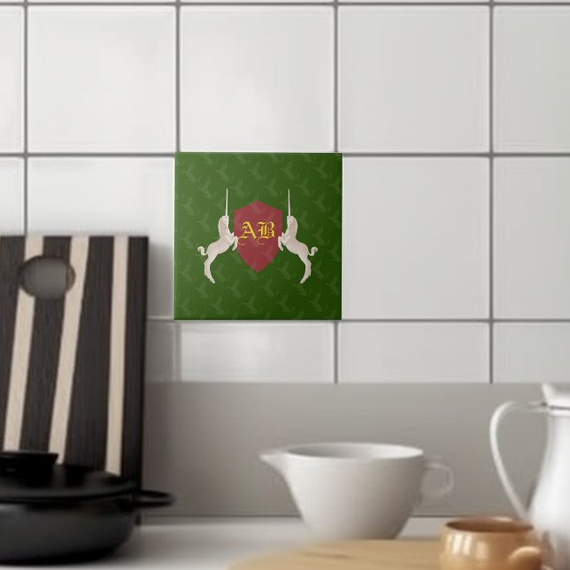 Mittelalterliches Wappenmonogramm Fliese (Von Creator hochgeladen)