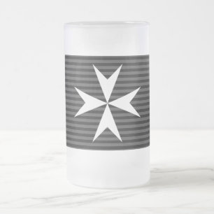 Mittelalterliches Weißkreuz Order of St John (UK Mattglas Bierglas