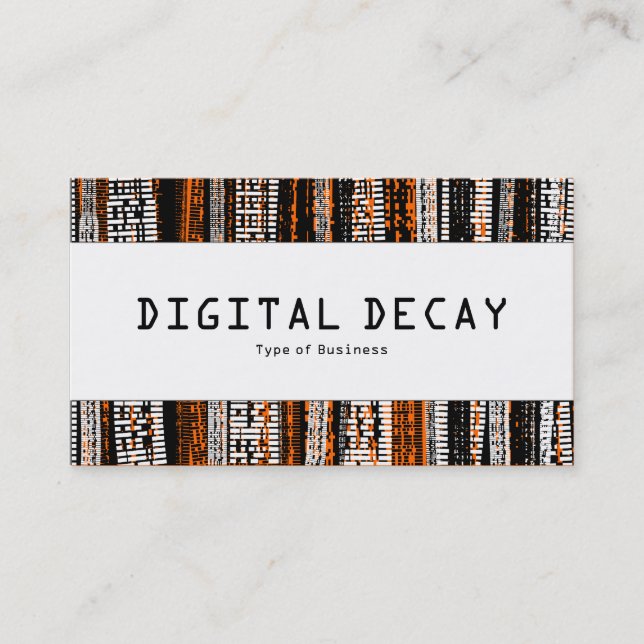 Mittelband - Digitaler Verfall - Orange Visitenkarte (Vorderseite)