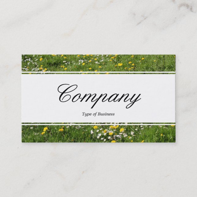 Mittelband (eingekeilt) - Script - Wiese-Blume Visitenkarte (Vorderseite)