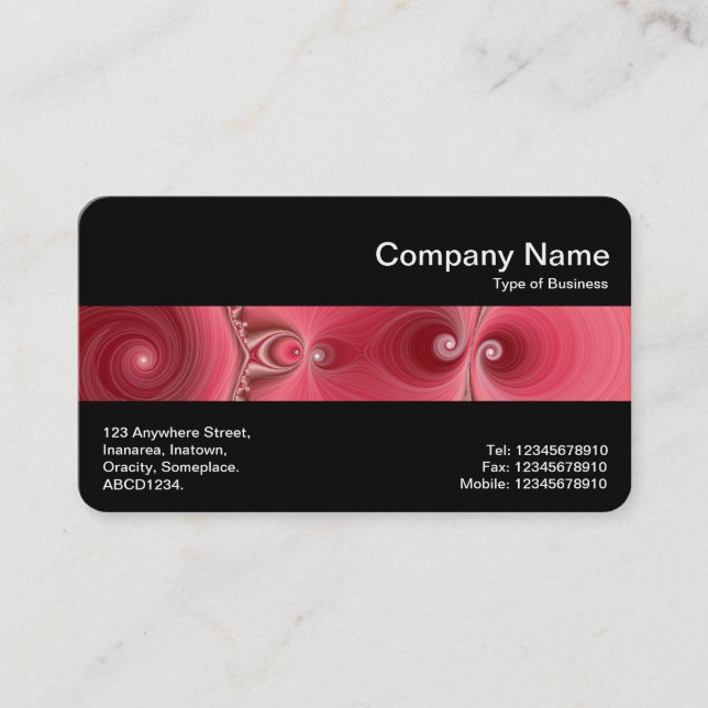 Mittelband (schwarz) - Fraktal 03 Visitenkarte (Vorderseite)