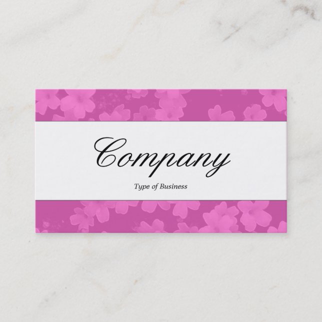 Mittelband - Script - Blume - Rosa Visitenkarte (Vorderseite)