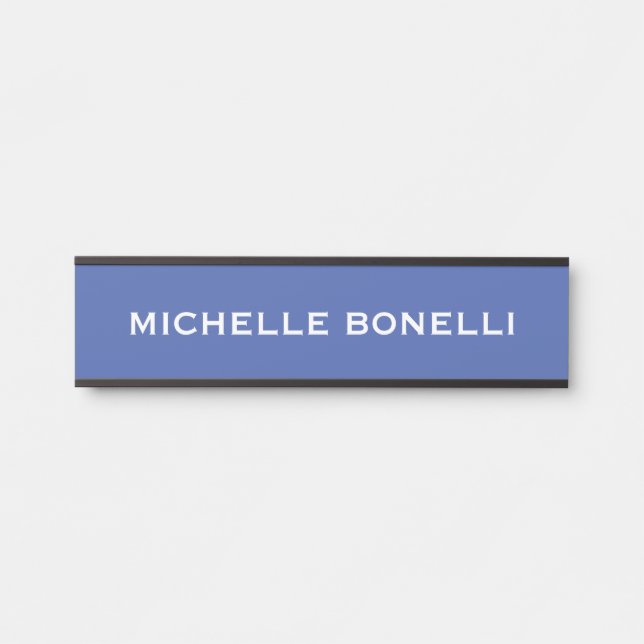 Mittelblau minimalistisches einfaches lesbares Mod Türschild (Vorderseite )