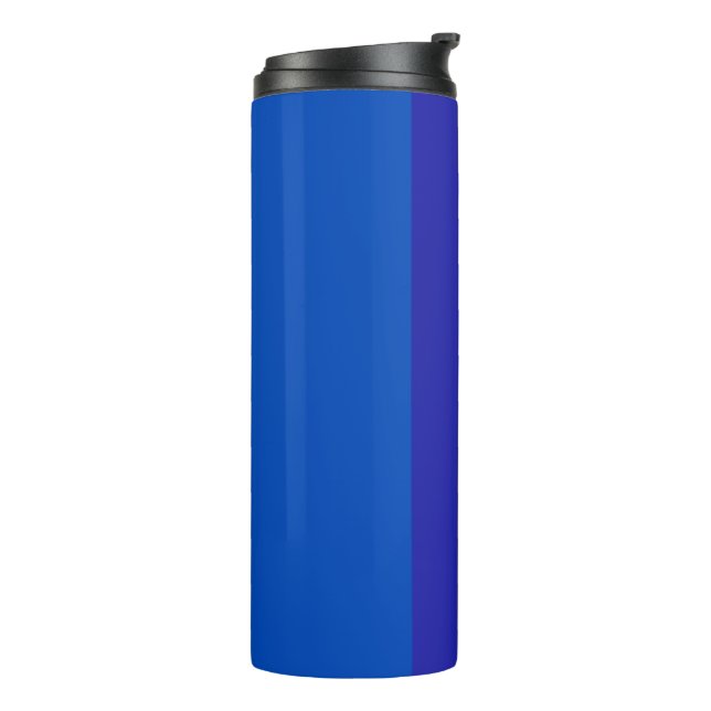 Mittelblau - stark blau - grau-blau thermosbecher (Nach links gedreht)
