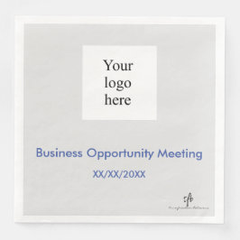 Mittelblau und Schwarz-Grau-Seminar-Logo Serviette