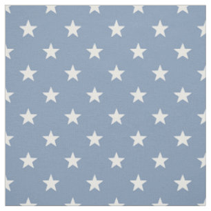 Mittelblaue Weiße Sterne (kleine Skala) Stoff