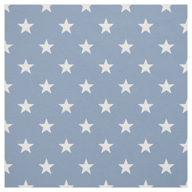Mittelblaue weiße Sterne (kleiner Maßstab) Stoff (Muster)