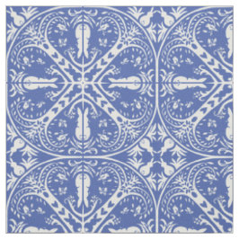 Mittelblauer Kaninchen-Medallion-Muster Niedlich Stoff