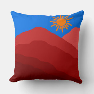 mittelboho-modern-retro-abstrakt-rote-berge kissen