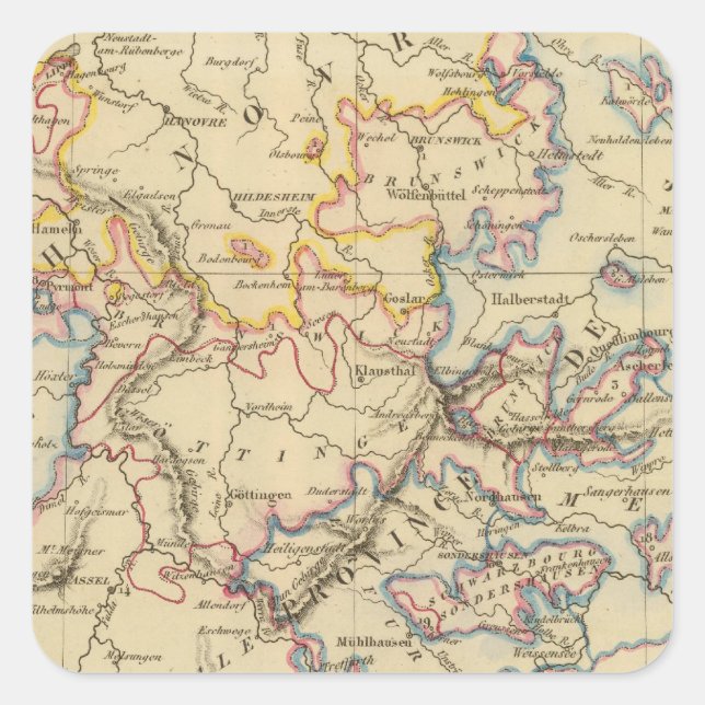 Mitteldeutschland Quadratischer Aufkleber (Vorderseite)