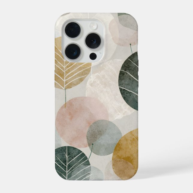 Mittelelef Botanisches Blatt – Boho Erde iPhone Hülle (Rückseite)