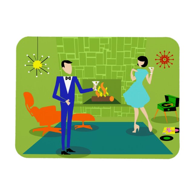 Mitteles Jahrhundert Modernes, flexibles Paar Magn Magnet (Horizontal)