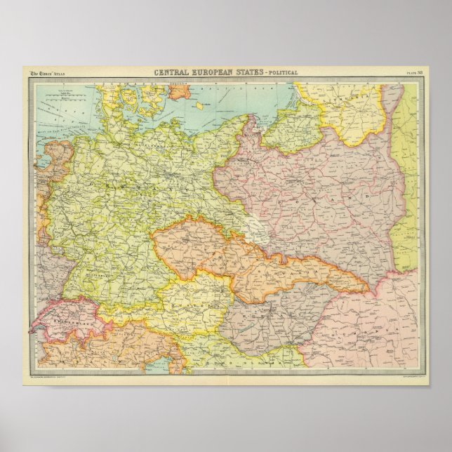 Mitteleuropäische Staaten Poster (Vorne)