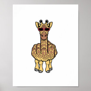 Mittelfinger-Giraffe Lustig Anstößig Unanständig S Poster