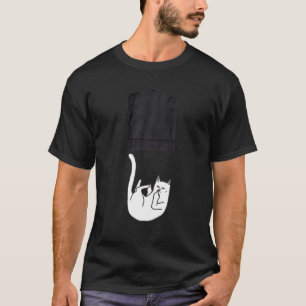 Mittelfinger-Katze, die aus einem Taschen fällt T-Shirt