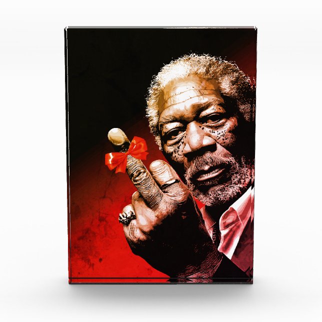 Mittelfinger-Kunst mit roter Schleife Fotoblock (Vorderseite)