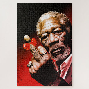 Mittelfinger-Kunst mit roter Schleife Puzzle