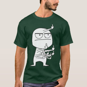 Mittelfinger-Verrückter-Teppich T-Shirt