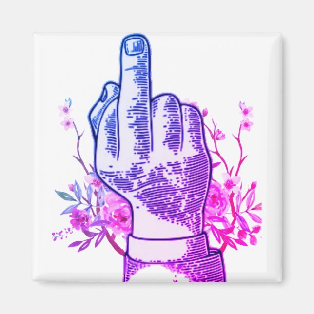 Mittelflossen/Mittelfinger-imáge/Mittelfinger-fol Magnet (Vorne)