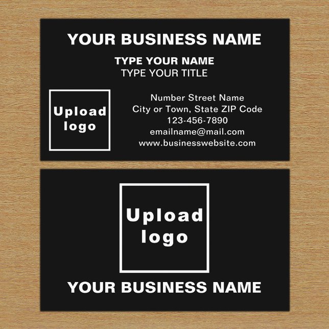Mittelgesteuerte Black Business Card Visitenkarte (The front and back of the black business card)