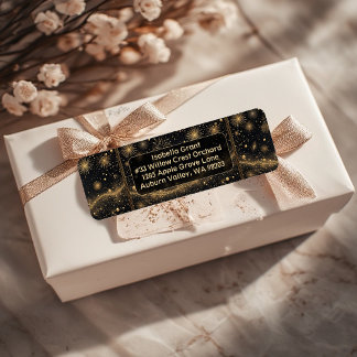 Mittelgold Champagner Traum Rücksende-Adressetiket